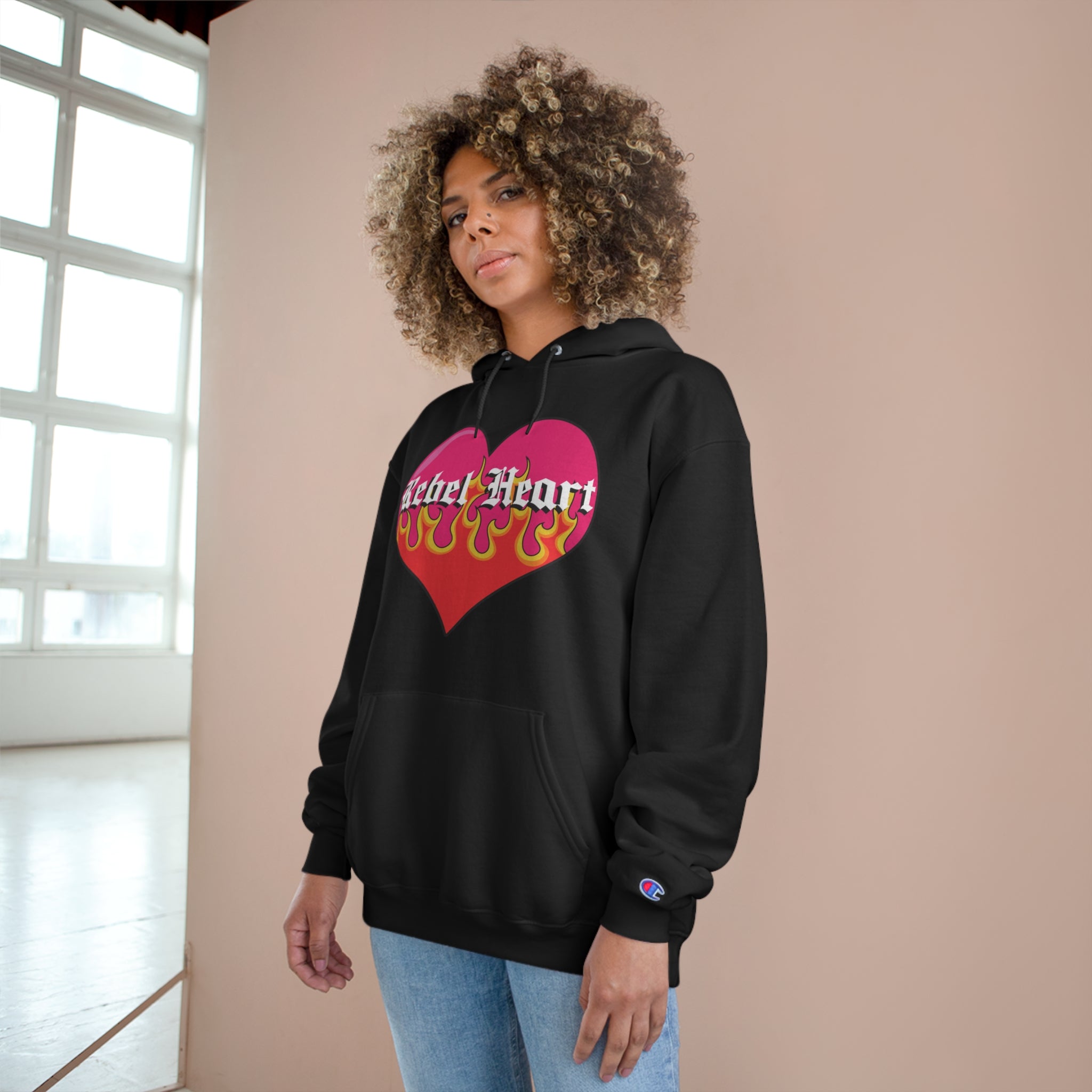 Retro Hipster Rebel Champion Hoodie